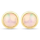 1.00 Carat Genuine Ethiopian Opal .925 Sterling Silver Earrings