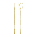 Textured Bar Long Drop Earrings in 14k Yellow Gold