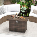 44.5 Inch Propane Fire Pit Table Rattan Gas 2-in-1 with Stainless Steel Burner