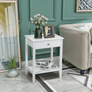 Wooden Nightstand End Table Storage Display
