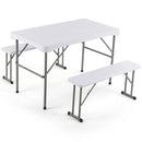44" Folding Picnic Table Set with 2 Benches HDPE