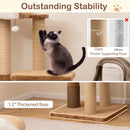 44 Inches Modern Cat Tree for Indoor Cats with Plush Padded Perch and Dangling Ball-Coffee