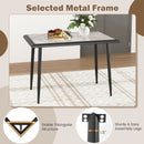 Sintered Stone Dining Table 44" Rectangular Kitchen Table with Metal Frame Indoor Modern Breakfast Table for Living Room Dining Room-Golden