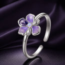925 Sterling Silver Pavé Set CZ Enamel White Gold Plated Nano Opal Pendant Ring