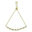10K Yellow Gold over .925 Sterling Silver 1/10 Cttw Diamond Heart and X-Link 6â€-9†Adjustable Bolo Bracelet (H-I Color, I2-I3 Clarity)