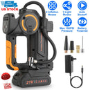 140W 150PSI 21V Battery Powered Tire Inflator Cordless Air Pump Digital Air Compressor with LED Light for Cars Motorcycles Bicycles Balls