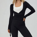 Mesh Breathable Outdoor Long-sleeve V-neck
