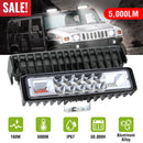 6" LED Light Bar 160W 5000lm Offroad Driving Spot Lights Work Light Pods IP67 Waterproof Fog Light Spot Flood Beam for Jeep Trailer Truck Bus Boat 2P