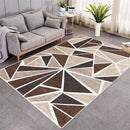 Wine Red Gray Geometric Round Carpet