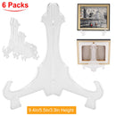 6Pcs Plastic Easels Plate Display Stand Picture Frame Holder for Photo Dish Art Pieces Certificates Placecard Home Office Birthday Decoration