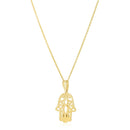 14k Yellow Gold High Polish Hamsa Amulet Necklace