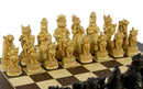 Chess Set  - Cats & Dogs Chess Pieces on Walnut/Sycamore Barcelona Chess Board