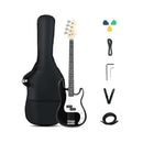 45.5 Inch Electric Bass Guitar with Double Pickups and Gig Bag for Beginners