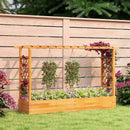 45 Inch Wooden Raised Garden Bed with Lattice Trellis for Outdoor-Natural