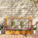 45 Inch Wooden Raised Garden Bed with Lattice Trellis for Outdoor-Natural