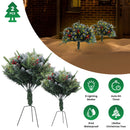 2Pcs Christmas Tree Urn Filler With Light Artificial Lighted Xmas Trees Light with Cones Berries Holiday Planter Filler LED Pathway Pine Tree IP44 Wat