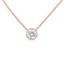 10K White Gold 1/10 Carat Round Brilliant-Cut Diamond Modern Bezel-Set Solitaire 16"-18" Pendant Necklace (H-I Color, SI2-I1 Clarity)