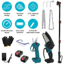 4 in 1 Cordless Pruning Shear and Electric Chainsaw With Max 5.5FT Extension Poles 4Ó/6Ó Pole Saw SK5 Blade Brushless Pruning Shear With 2Pcs 3.0Ah Ba