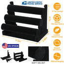3-Tier Velvet Jewelry Stand Removable Bracelet Holder Watch Jewelry Bangle Display Rack