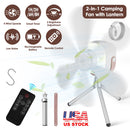 Rechargeable Tent Ceiling Fan with LED Light & Remote