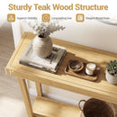 46 Inch Solid Wood Console Table 2-Tier Narrow Farmhouse Sofa Table