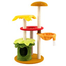 46 Inch Tall Cat Tree Multi-Level with Padded Perch and Hanging Basket Bed