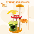 46 Inch Tall Cat Tree Multi-Level with Padded Perch and Hanging Basket Bed