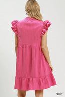 Umgee Ruffle Sleeve Babydoll Dress