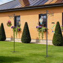 2 Packs 91in Heavy Duty Double Shepherds Hook Bird Feeder Pole Garden Hanging Holder with 5 Adjustable Height 5 Prong Base for Bird Feeder Garden Plan