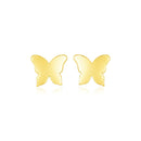 14k Yellow Gold Polished Butterfly Earrings
