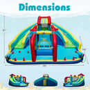 Inflatable Double Water Slide Park with Obstacle Course and Basketball Hoops