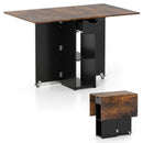 47.5 Inch Farmhouse Extendable Wooden Dinner Table with Lockable Wheels