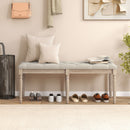 47.5 Inch Upholstered Bench with Carved Rubber Wood Legs and Padded Seat-Beige