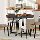 47 Inch Dining Table for 4-6 People Round Kitchen Table with Cross Base