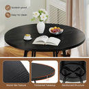 47 Inch Dining Table for 4-6 People Round Kitchen Table with Cross Base