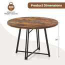 47 Inch Dining Table for 4-6 People Round Kitchen Table with Cross Base