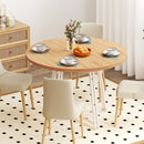 47 Inch Dining Table for 4-6 People Round Kitchen Table with Cross Base