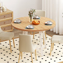 47 Inch Dining Table for 4-6 People Round Kitchen Table with Cross Base