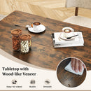 47 Inch Rectangular Dining Table with 2 Open Storage Shelves and Sturdy Metal Legs for 4-6