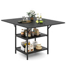 47 Inch Rectangular Dining Table with 2 Open Storage Shelves and Sturdy Metal Legs for 4-6