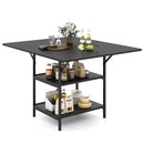 47 Inch Rectangular Dining Table with 2 Open Storage Shelves and Sturdy Metal Legs for 4-6