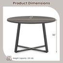 47 Inch Round Dining Table with Stable X-shaped Base and Round Thickened Tabletop
