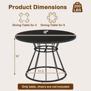 47 Inches Round Dining Table for 4 Farmhouse Kitchen Table with Wooden Tabletop