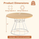 47 Inches Round Dining Table for 4 Farmhouse Kitchen Table with Wooden Tabletop