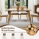 47" Solid Wood Dining Table for 4 People - Natural Finish
