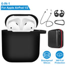 Silicone Case for Apple AirPod 1 2 AirPods Protective Cover Skin w/Strap Ear Hooks Watch Band Holder