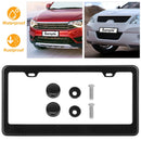 License Plate Frame Rustproof Waterproof Carbon Fiber Black License Plate Frame 2 Holes w/ Bolts Washer Caps for USA/Canada Standard