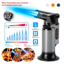 Culinary Butane Torch Lighter Refillable Blow Torch Flame Adjustable Flame Kitchen Cooking BBQ Torch w/ Fire Lock (Gas Not Included)
