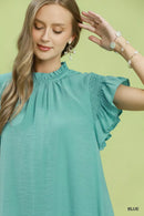 Umgee Ruffle Flutter Sleeve Dress