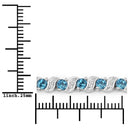 1.34 Carat Genuine London Blue Topaz and White Topaz .925 Sterling Silver Bracelet